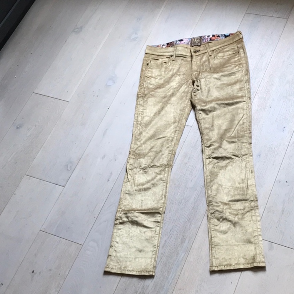 Rich and Skinny Gold Corduroy Pants size 30